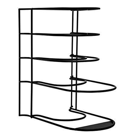 Heavy Duty Pot Rack Pan Organizer - Kitchen Organization and Storage for Frying Skillet, Baking and Casserole Dishes, Pots, Griddles, Serving Trays, and Lids - Cast Iron Standing Holder for Cookware