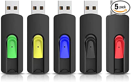 32GB USB 3.0 Flash Drive 5 Pack USB Flash Drives Thumb Drive Jump Drive MONGERY Retractable Slide Zip Drive Memory Sticks Data Storage for PC, Mac (5 Mixed Colors)