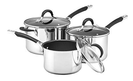 Circulon Momentum Saucepan, Stainless Steel, Set of 3