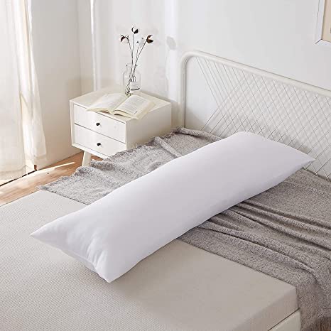 Acanva Hypoallergenic Bed Sleeping Side Sleeper Body Pillow Insert, Full 20” x 54”, White