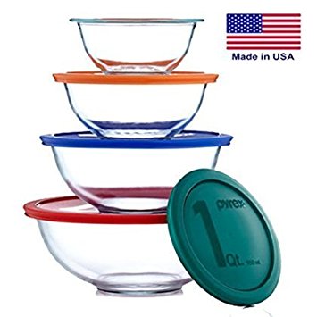 4 X Pyrex Smart Essentials 8 Piece Mixing Bowl Set