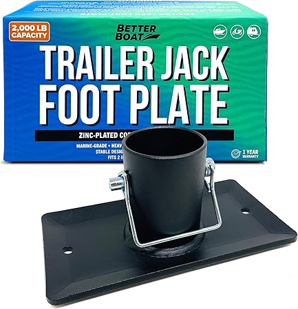 Trailer Jack Foot Plate Removable Trailer Jack Foot Pad Utility Trailer Accessories for Boat Trailer Jack Tongue Parts Trailer Foot Plate RV and Boat Tongue Jack Base Plate Slide on Mounting