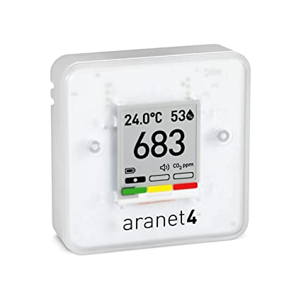Aranet4 Home: Wireless Indoor Air Quality Monitor for Home, Office or School - CO2, Temperature, Humidity and More - Portable, Battery Powered, E-Ink Screen
