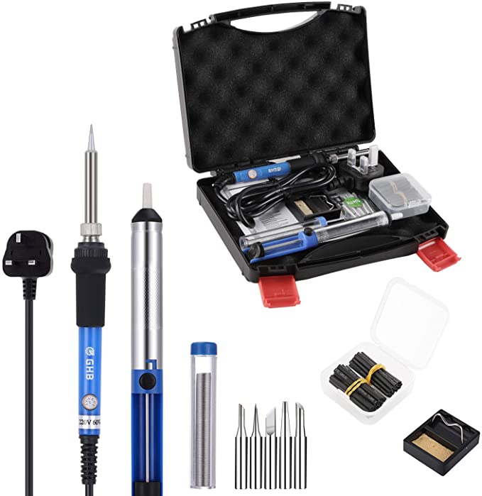 GHB 60W Soldering Iron Kit Electronics Welding Iron with Adjustable Temperature (L)