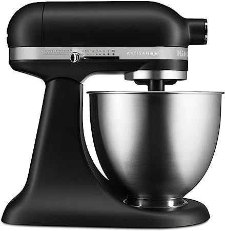 KitchenAid KSM3311XBM Artisan Mini Series Tilt-Head Stand Mixer, 3.5 quart, Matte Black