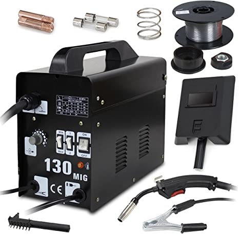 Super Deal PRO Commercial MIG 130 AC Flux Core Wire Automatic Feed Welder Welding Machine w/Free Mask 110V