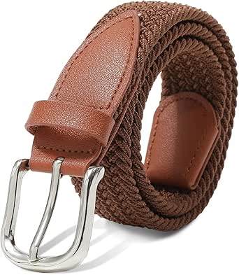 AWAYTR Kids Elastic Braided Belt - Pin Buckle Stretch Golf Baseball Belts for Boys and Girls Aged 4-12 Years