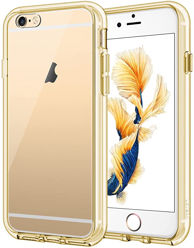 JETech Case for iPhone 6 Plus and iPhone 6s Plus 5.5-Inch, Shock-Absorption Bumper Cover, Anti-Scratch Clear Back (Gold)