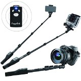 Rated 1 Professional Selfie Stick in 2015 - FugeTek High End Weather Resistent Self-Portrait Monopod Removable Remote Shutter Durable Adjustable Aluminum Alloy Pole Extendable to 49 Non Slip Rubber Grip Handle Premium Universal Phone Mount for iPhone 6 iPhone 6 Plus iPhone 4 5 5s 5c Android Gopro Digital Cameras DLSR US Warranty and Support