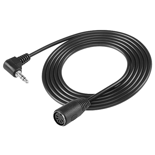 SinLoon 5-Pin DIN Female Cable, 5 Pin Din MIDI to 90 Degree 3.5mm(1/8in) TRS Male Jack Stereo Audio Cable for B & O System Playing Electronic Musical Instrument Signal Output 5FT (1.5m 5-PIN F)