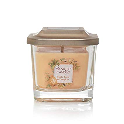 Yankee Candle, Small 1-Wick Square Candles| Tonka Bean & Pumpkin