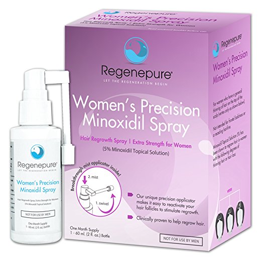 Regenepure - Women's Precision Minoxidil Spray, Contains 5% Minoxidil to Support Hair Regrowth, 2 Ounces