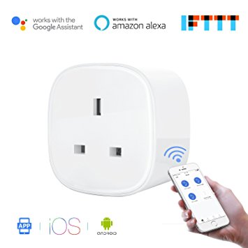 Meross MSS210 Wi-Fi Smart Plug Mini Wireless Timer Socket App Control Remote Control Voice Control Smart Socket Plug High Power 13A 2990W Works with Alexa Google Assistant and IFTTT No Hub Required (1-Pack UK Plug)