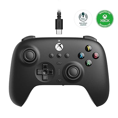 8Bitdo Ultimate Wired Controller for Xbox, Hall Effect Joystick Update, Compatible with Xbox Series X|S, Xbox One, Windows 10 & Windows 11 - Officially Licensed (Black)