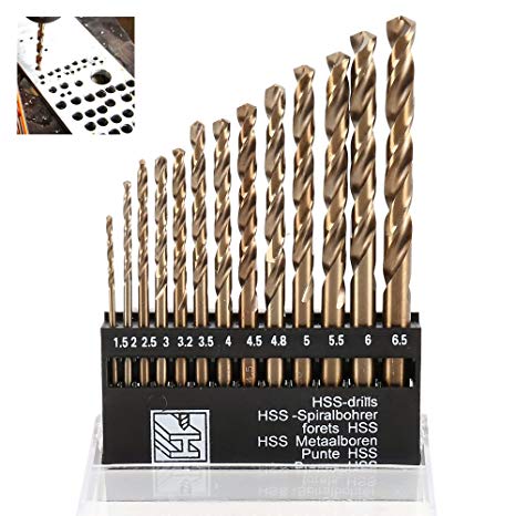 Wrightus Metric M35 Cobalt Steel Twist Drill Bit Set HSS Extremely Heat Resistant with Straight Shank to Cut Through Hard Metals Like A Hot Knife Through Butter,Such as Stainless Steel,Titanium Alloy