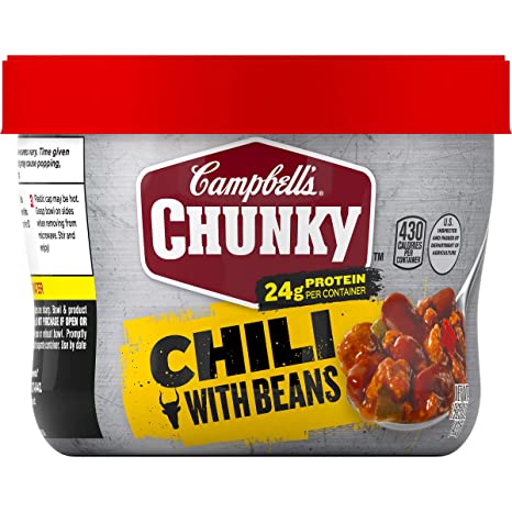 Campbell's Chunky Chili with Beans, 15.25 oz. Microwavable Bowl