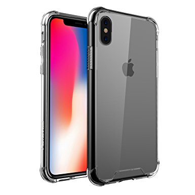 Famavala Transparency Shell Case Cover for 5.8-Inch iPhone X Smartphone [Shock Absorption] [Anti-Scratch] [Corner Protection] (Crystal)