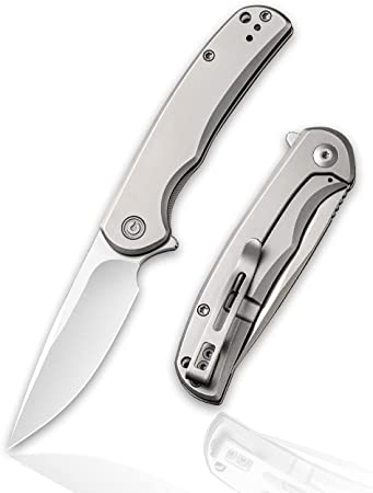 CIVIVI NOx Frame Lock Pocket Knife with 2.97" Nitro-V Blade Stainless Steel Handle C2110A (Gray)