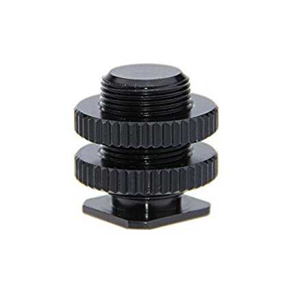 CAMVATE 5/8"-27 Male Threaded Cold Shoe Adapter To Hot Shoe For Microphone Mic Mount