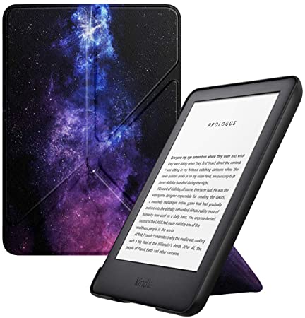 MoKo Case Fits All-New Kindle (10th Generation - 2019 Release Only), Standing Origami Shell Cover with Auto Wake/Sleep, Will Not Fit Kindle Paperwhite 10th Generation 2018 - Dreamy Nebula Purple