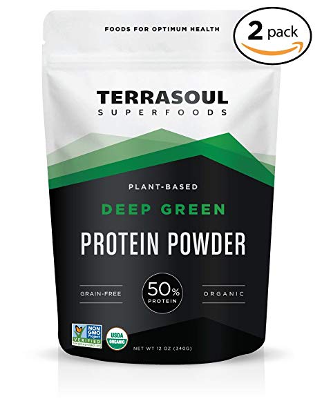 Terrasoul Superfoods Organic Deep Green Protein Powder (Probiotic, Grain-Free), 24 Ounces