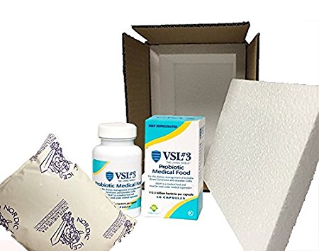 VSL#3 60 Capsules Styrofoam Lined Box 24oz Ice Pack