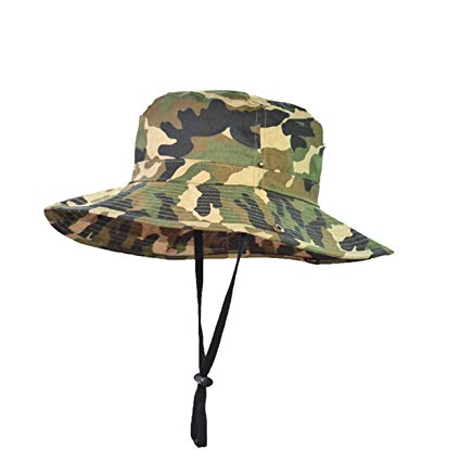 Camo Boonie Bucket Hat,Camouflage Cotton Fishing Sun Hat Outdoor Hunting Hat for Child Men and Women