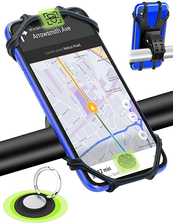 Bike Phone Holder - Support Face/Touch ID for 4.5” - 7.5” Screen Smartphones,with a Phone Holder Ring,Ultra Light Weight Bicycle Phone Mount,Designed for Road, Race & Touring Bikes