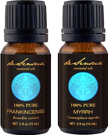 Frankincense and Myrrh Twin Gift Set Essential Oils of 100 Proven Purity Suitable for Home Use Derived Wholly from Myrrh and Frankincense gum 2X Half Ounce 2X 15 ml