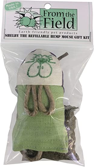 From The Field Shelby the Refillable Hemp Mouse Catnip Toy Gift Kit