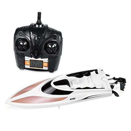 Yeezee Official Store- 2.4GHz,15 MPH High Speed Remote Control Boat,Working in Water RC Boat with Two Hatches