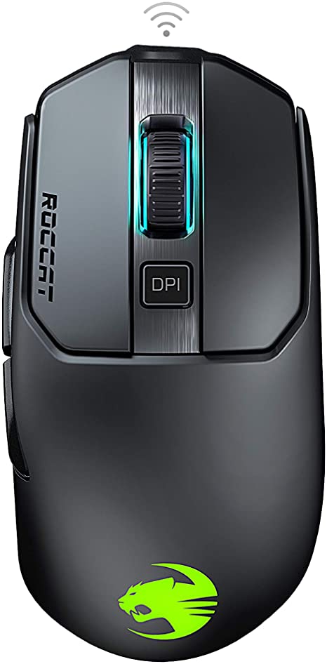 Roccat Kain 200 Aimo RGB Wireless Gaming Mouse (16.000 dpi Owl-Eye Sensor, 89G Ultra-Light, Titan Click Technology) Black