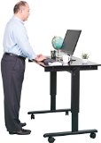 48 Crank Adjustable Height Standing Desk Black Frame  Gloss Black Top