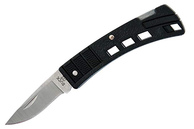 Buck Knives 0425 MiniBuck Folding Knife, Black Handle