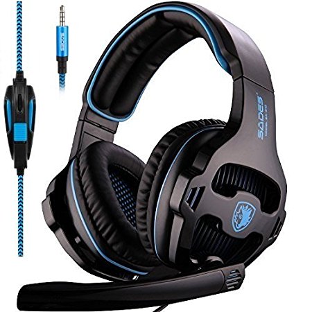 2016 Sades Newly Updated Xbox One Headset Over Ear Stereo Bass Gaming Headphone with Noise Isolation Microphone for New Xbox One PC PS4 Laptop Phone(Xmas Version)