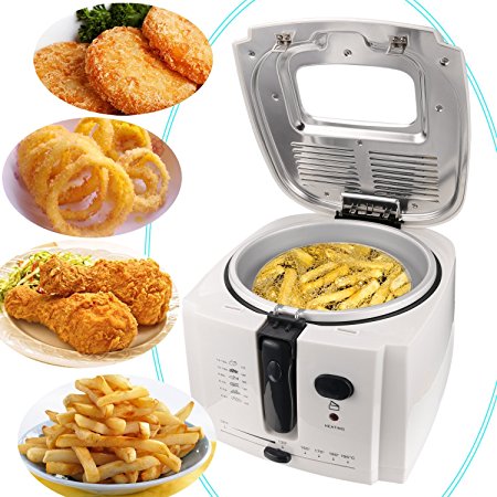 Meykey Electric Deep Fryer with Cool Touch 1.9 Liter Oil Capacity 1500W