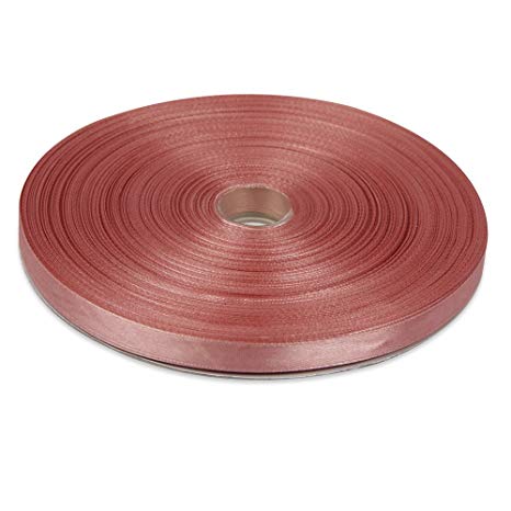 Topenca Supplies 3/8 Inches x 50 Yards Double Face Solid Satin Ribbon Roll, Vintage Pink