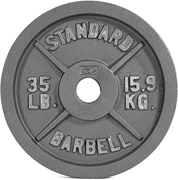 CAP Barbell Olympic 2-Inch Weight Plate, Gray, Single