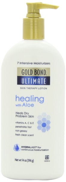 Gold Bond Ultimate Healing Skin Therapy Lotion for Dry Skin, Aloe, 14 Ounce Pump