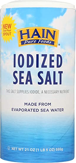Hain (NOT A CASE) Pure Foods Iodized Sea Salt