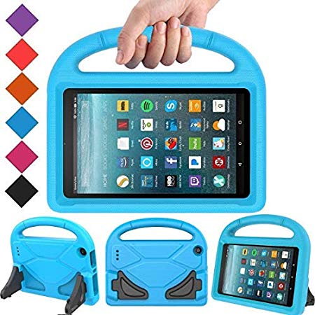 BMOUO Kids Case for Amazon Fire HD 8 2018/2017 - Light Weight Shock Proof Handle Friendly Convertible Stand Kids Case for Fire HD 8 inch Display Tablet (7th & 8th Generation Tablet, 2017 & 2018 Release) - Blue