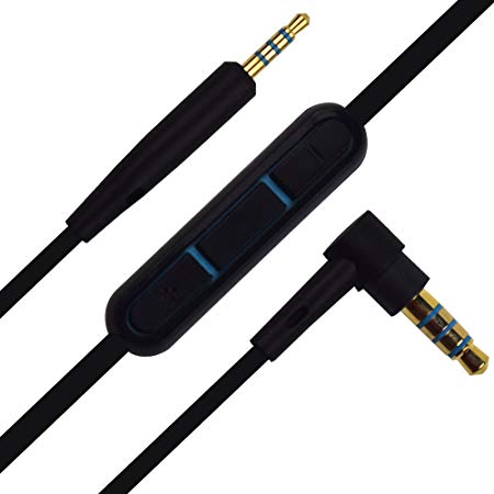 Replacement Audio Cable Inline Mic/Remote Control Cord Compatible Bose QuietComfort 25/35/QC25/QC35 Bose Oe2/oe2i/AE2 Headphones (Black)