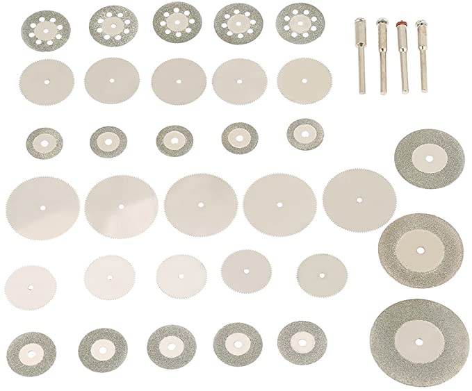 37pcs Diamond Stainless Steel Cutting Disc Saw Blades and Mandrels Set Fit Rotary Tools