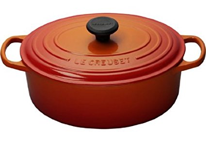 Le Creuset Signature Enameled Cast-Iron 5-Quart Oval (Dutch) French Oven, Flame