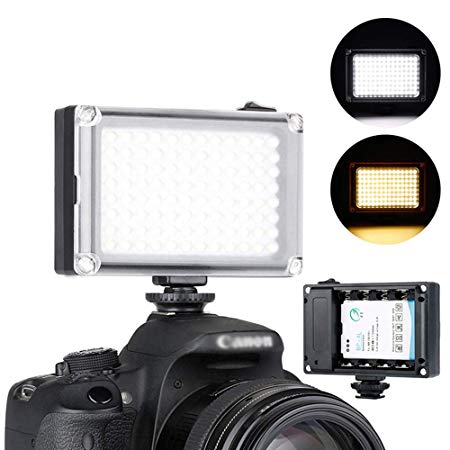 GVM Mini LED Video Light, Portable Camera Photo Light Panel Dimmable for DSLR Camera Camcorder with Battery, Charger, High Brightness, 3300K-5600K Bi-Color
