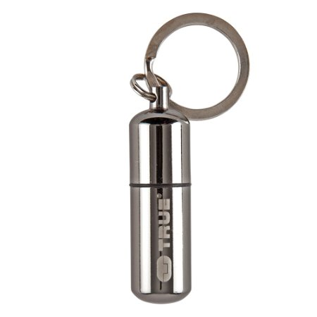 True Utility TU262 FireStash Miniature Key Ring Lighter, Dark Chrome Plated Zinc Alloy