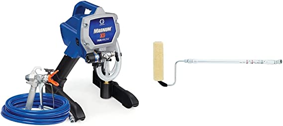 Graco Magnum 262800 X5 Stand Airless Paint Sprayer, Blue & 244512 Pressure Roller Kit