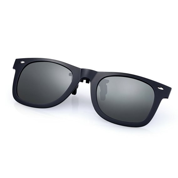 Besgoods Polarized Clip-on Flip up Plastic Sunglasses Lenses Glasses Outdoor Driving