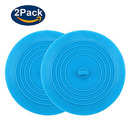 Kirecoo Tub Stopper 6 Inches Silicone Tub Stopper Drain Plug for Your Kitchens, Bathrooms and Laundries (Blue)