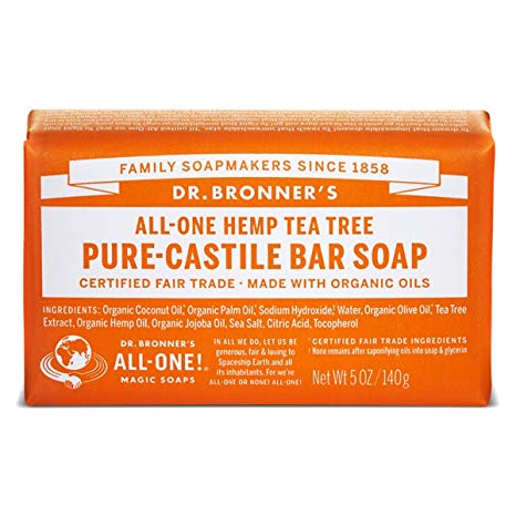 Dr. Bronner's Magic Soap Tea Tree Bar Soap, 140-Gram